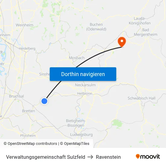 Verwaltungsgemeinschaft Sulzfeld to Ravenstein map