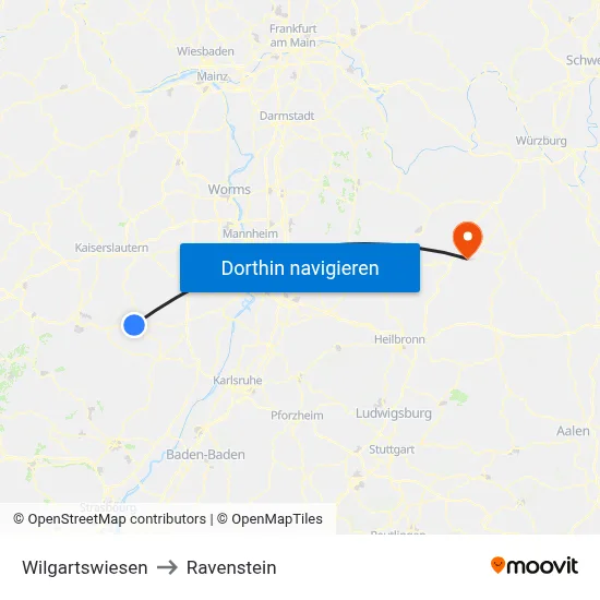 Wilgartswiesen to Ravenstein map