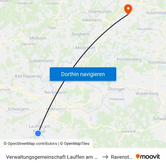 Verwaltungsgemeinschaft Lauffen am Neckar to Ravenstein map
