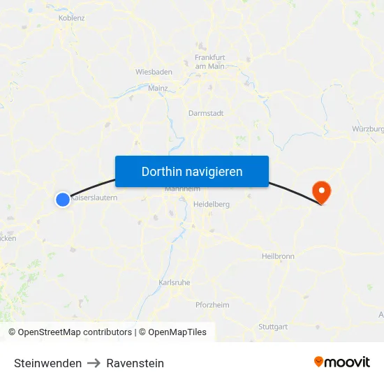 Steinwenden to Ravenstein map