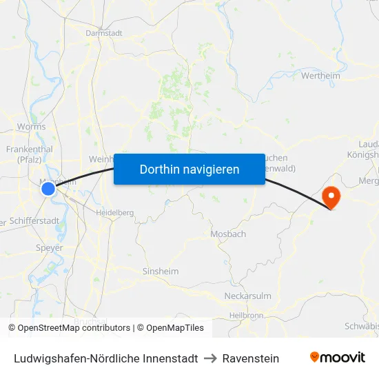 Ludwigshafen-Nördliche Innenstadt to Ravenstein map