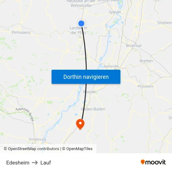Edesheim to Lauf map
