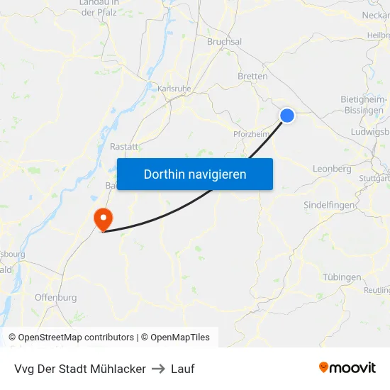 Vvg Der Stadt Mühlacker to Lauf map