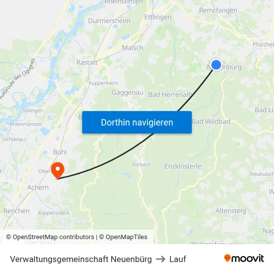 Verwaltungsgemeinschaft Neuenbürg to Lauf map