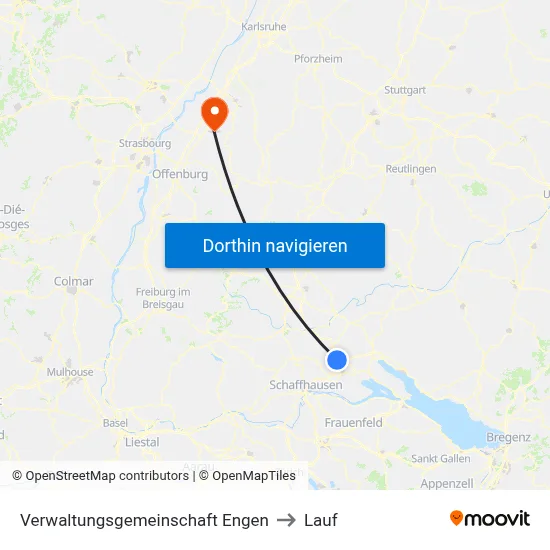 Verwaltungsgemeinschaft Engen to Lauf map