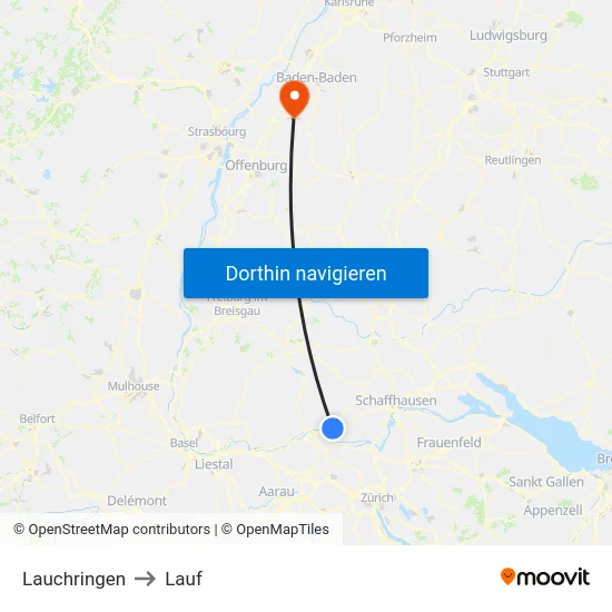 Lauchringen to Lauf map
