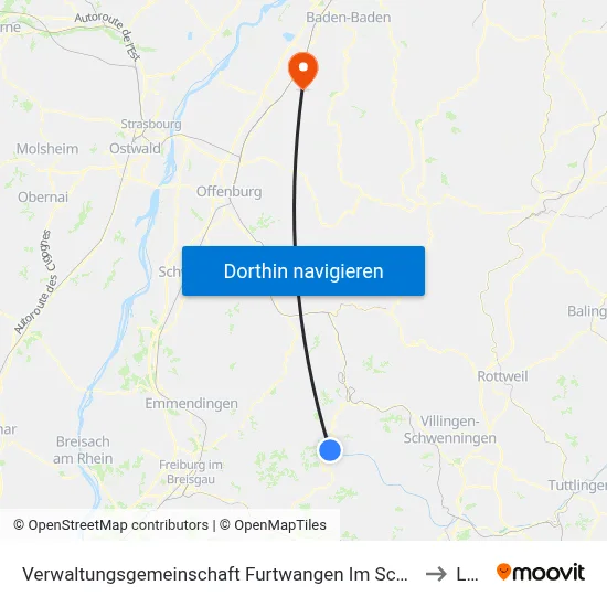 Verwaltungsgemeinschaft Furtwangen Im Schwarzwald to Lauf map