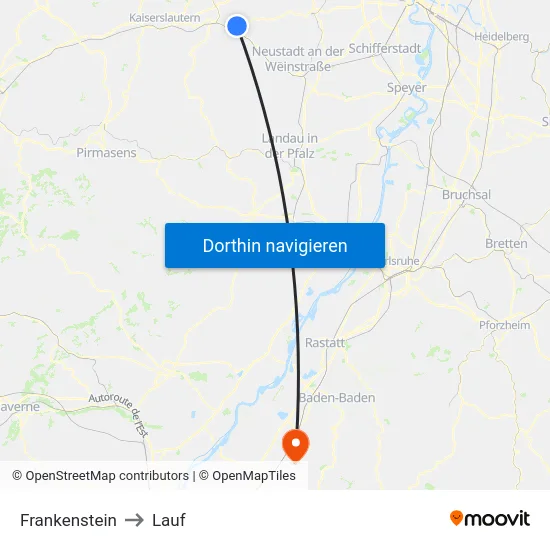 Frankenstein to Lauf map