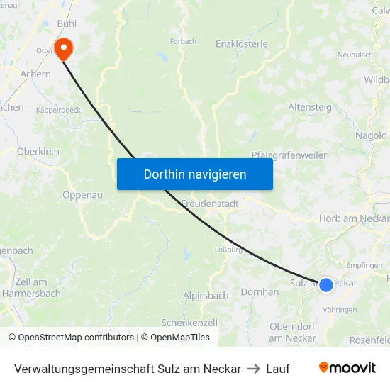 Verwaltungsgemeinschaft Sulz am Neckar to Lauf map