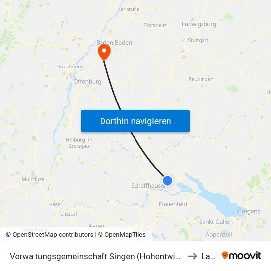 Verwaltungsgemeinschaft Singen (Hohentwiel) to Lauf map