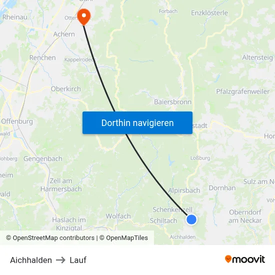 Aichhalden to Lauf map