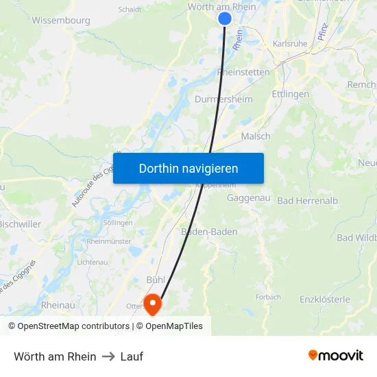 Wörth am Rhein to Lauf map