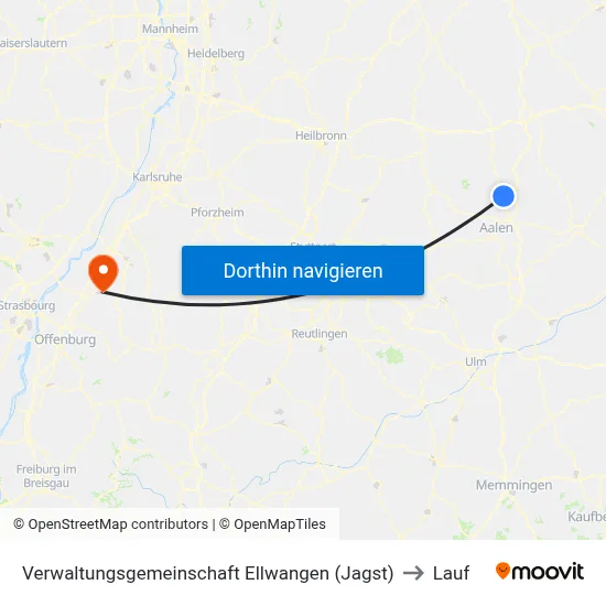 Verwaltungsgemeinschaft Ellwangen (Jagst) to Lauf map