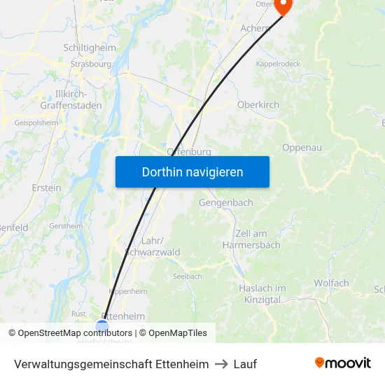 Verwaltungsgemeinschaft Ettenheim to Lauf map