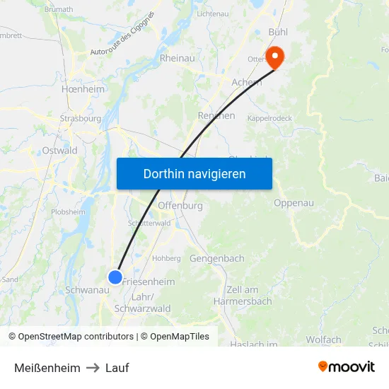 Meißenheim to Lauf map