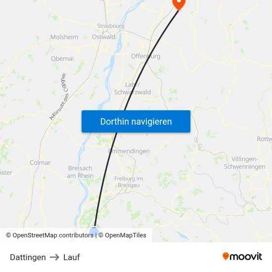 Dattingen to Lauf map