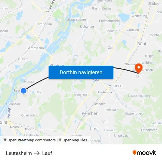 Leutesheim to Lauf map