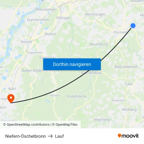 Niefern-Öschelbronn to Lauf map