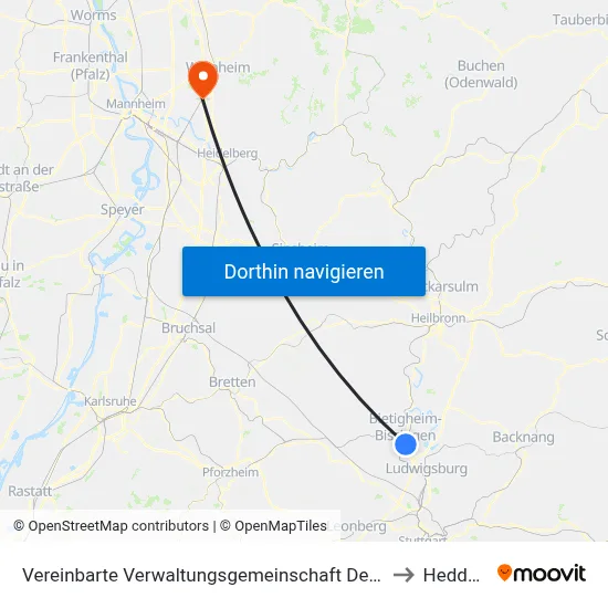 Vereinbarte Verwaltungsgemeinschaft Der Stadt Bietigheim-Bissingen to Heddesheim map