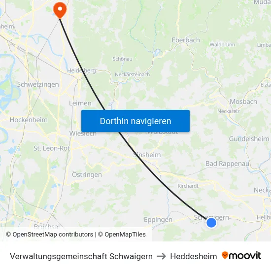 Verwaltungsgemeinschaft Schwaigern to Heddesheim map