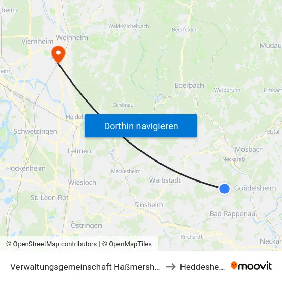 Verwaltungsgemeinschaft Haßmersheim to Heddesheim map