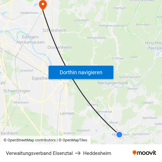Verwaltungsverband Elsenztal to Heddesheim map