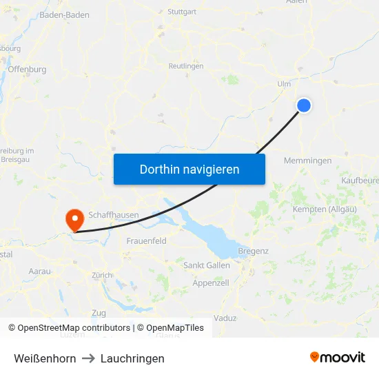 Weißenhorn to Lauchringen map