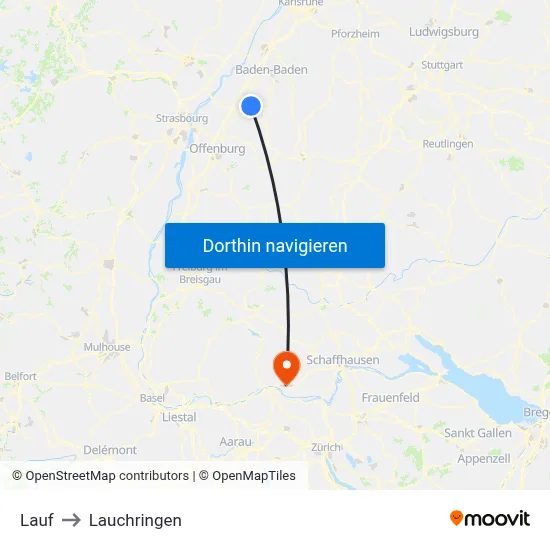 Lauf to Lauchringen map