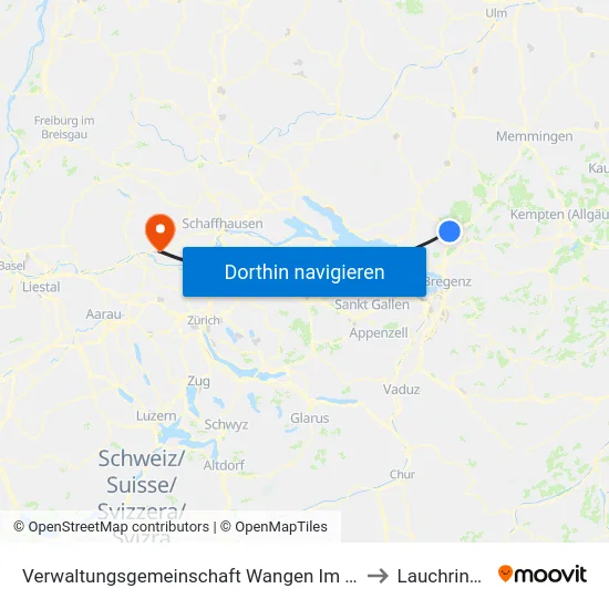 Verwaltungsgemeinschaft Wangen Im Allgäu to Lauchringen map