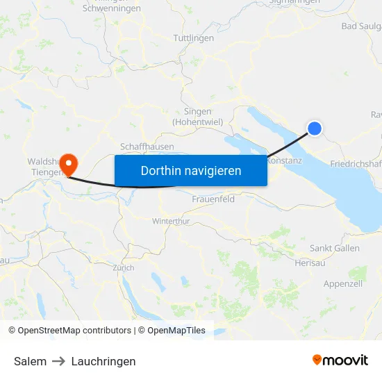 Salem to Lauchringen map
