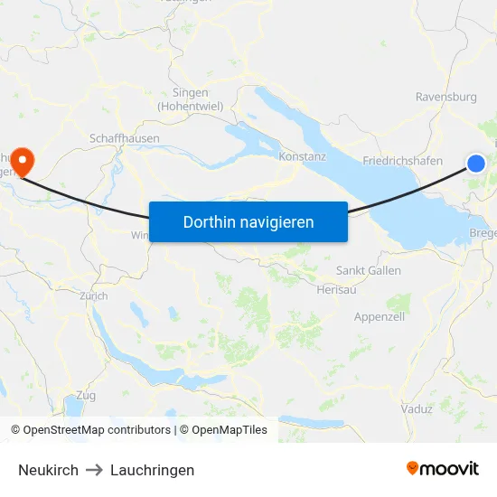 Neukirch to Lauchringen map