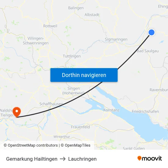 Gemarkung Hailtingen to Lauchringen map