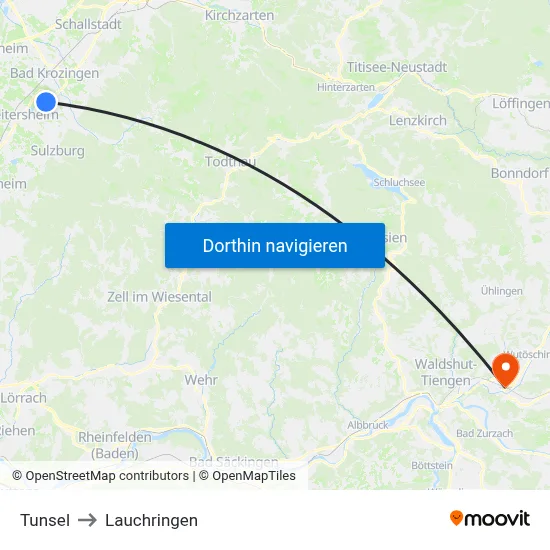 Tunsel to Lauchringen map
