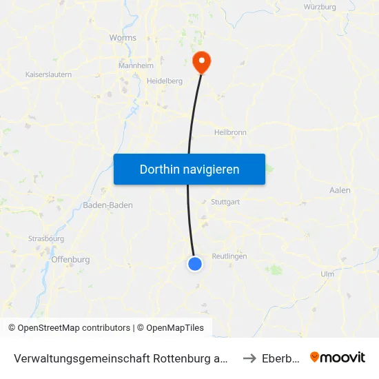 Verwaltungsgemeinschaft Rottenburg am Neckar to Eberbach map