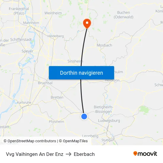 Vvg Vaihingen An Der Enz to Eberbach map