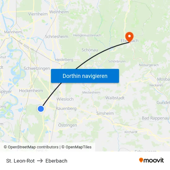 St. Leon-Rot to Eberbach map