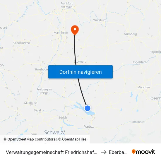 Verwaltungsgemeinschaft Friedrichshafen to Eberbach map