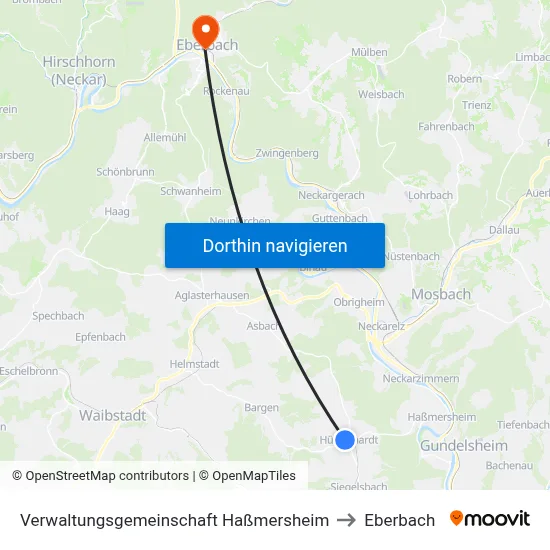 Verwaltungsgemeinschaft Haßmersheim to Eberbach map