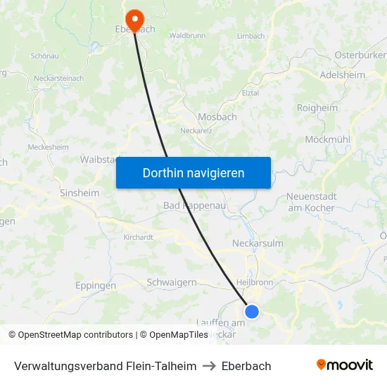Verwaltungsverband Flein-Talheim to Eberbach map