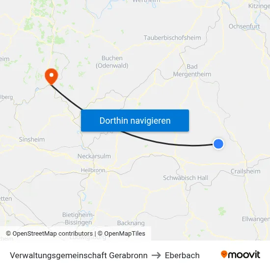 Verwaltungsgemeinschaft Gerabronn to Eberbach map