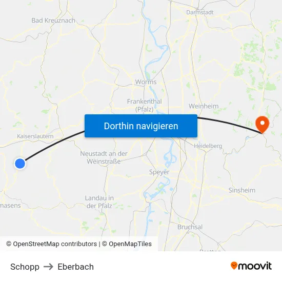 Schopp to Eberbach map