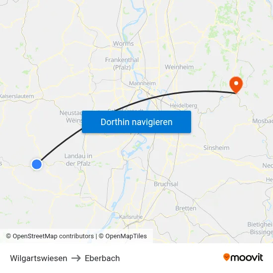 Wilgartswiesen to Eberbach map