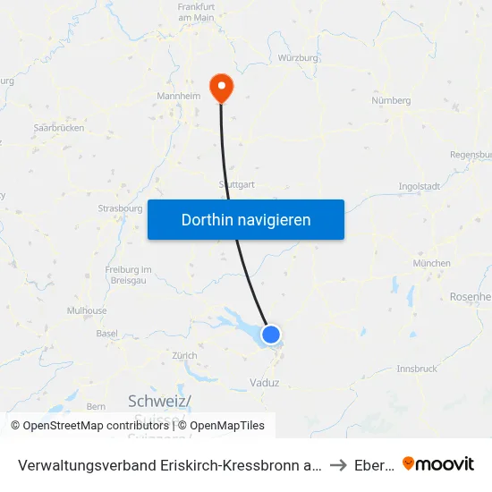 Verwaltungsverband Eriskirch-Kressbronn am Bodensee-Langenargen to Eberbach map