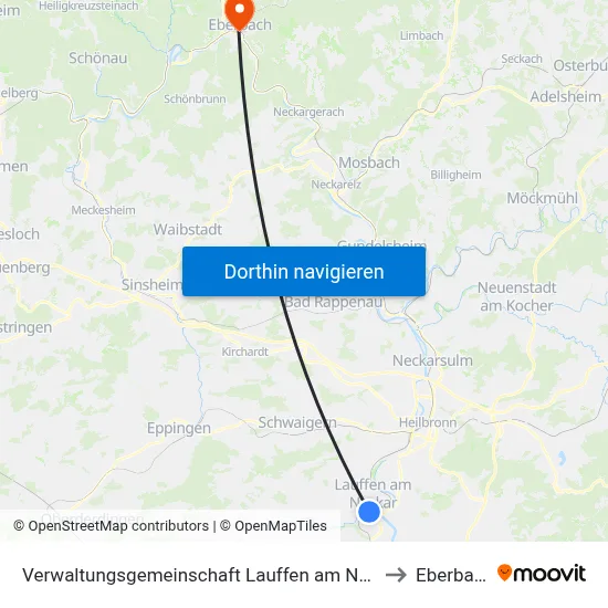 Verwaltungsgemeinschaft Lauffen am Neckar to Eberbach map