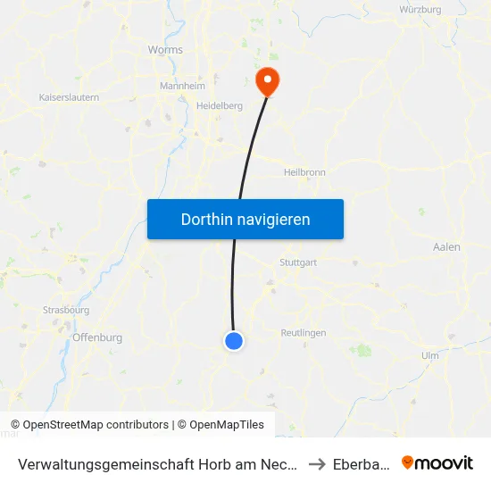 Verwaltungsgemeinschaft Horb am Neckar to Eberbach map