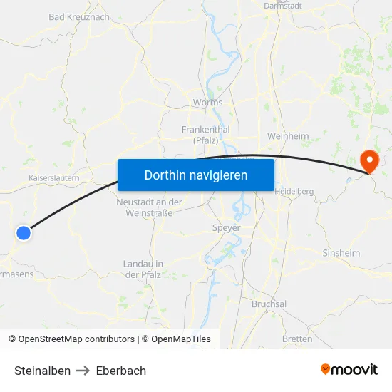 Steinalben to Eberbach map