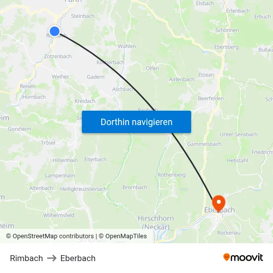 Rimbach to Eberbach map