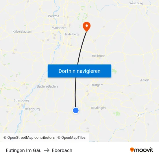 Eutingen Im Gäu to Eberbach map