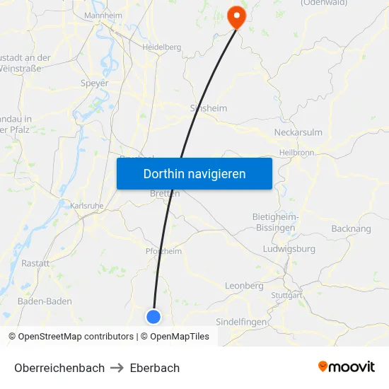 Oberreichenbach to Eberbach map