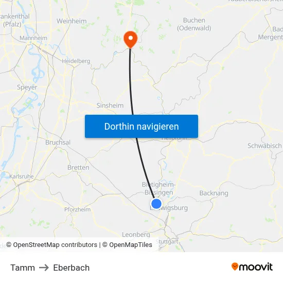 Tamm to Eberbach map